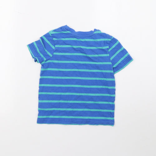 George Boys Blue Striped  Basic T-Shirt Size 3-4 Years