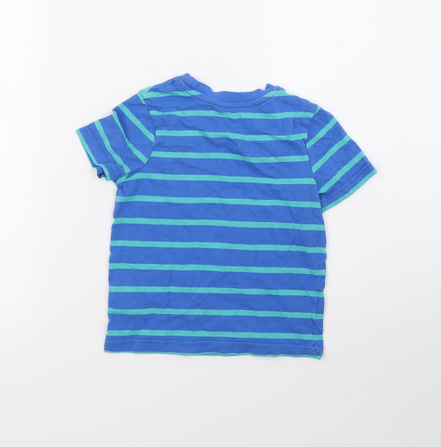 George Boys Blue Striped  Basic T-Shirt Size 3-4 Years