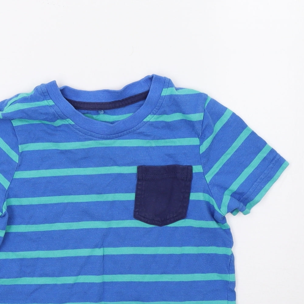 George Boys Blue Striped  Basic T-Shirt Size 3-4 Years