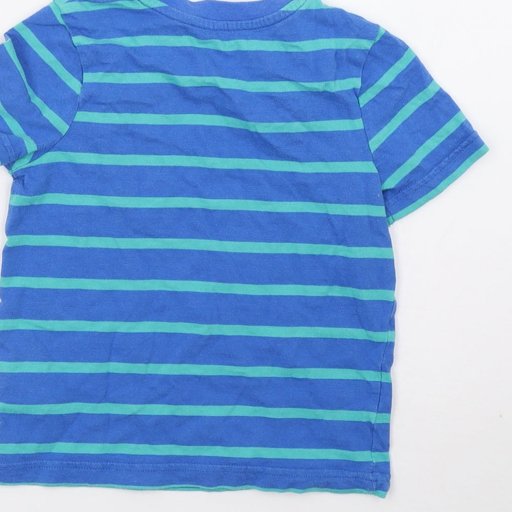 George Boys Blue Striped  Basic T-Shirt Size 3-4 Years