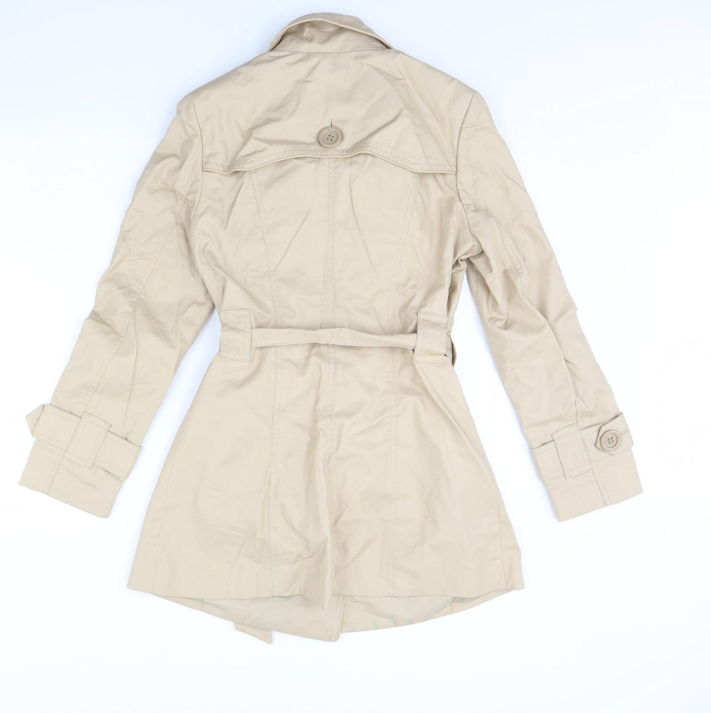 Oasis Womens Beige   Overcoat Coat Size S  - Shoulder Pads