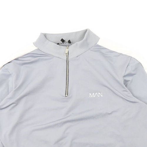 Boohoo Mens Grey   Henley Jumper Size XL