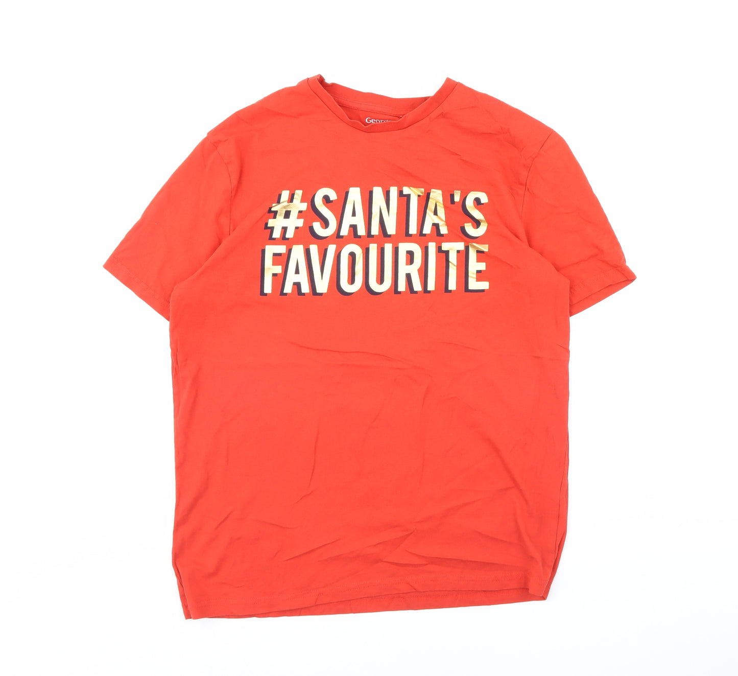 George Mens Orange    T-Shirt Size M  - santa