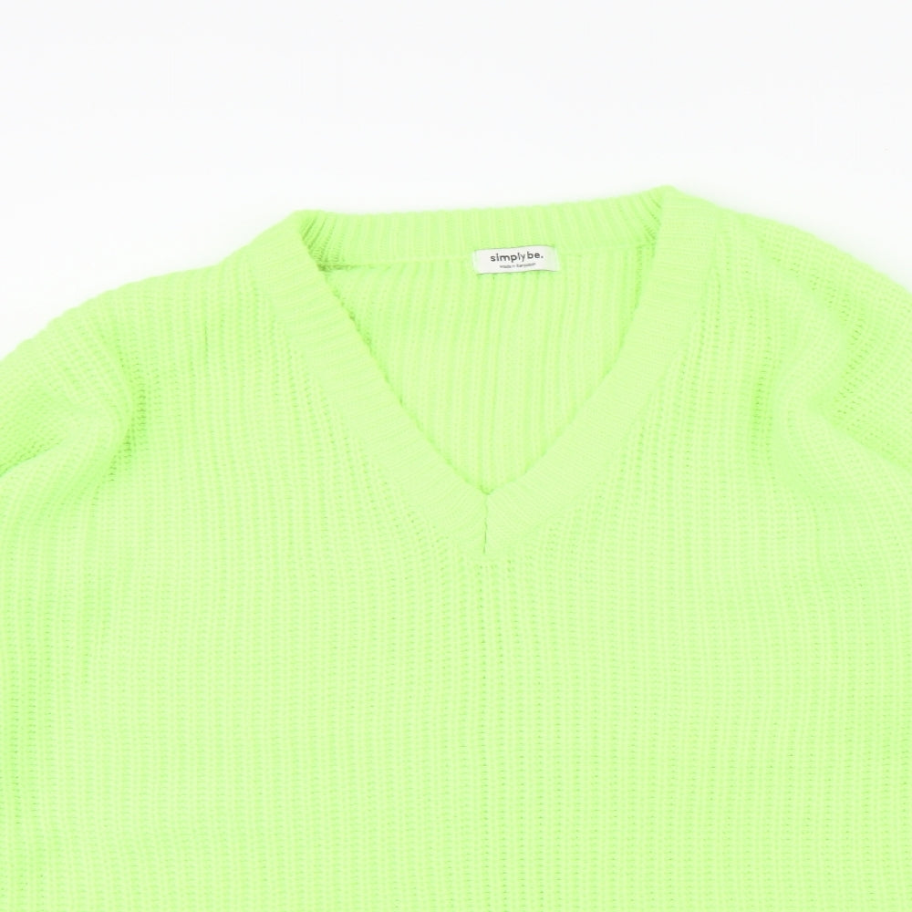 Simply Be Womens Green   Pullover Jumper Size 18