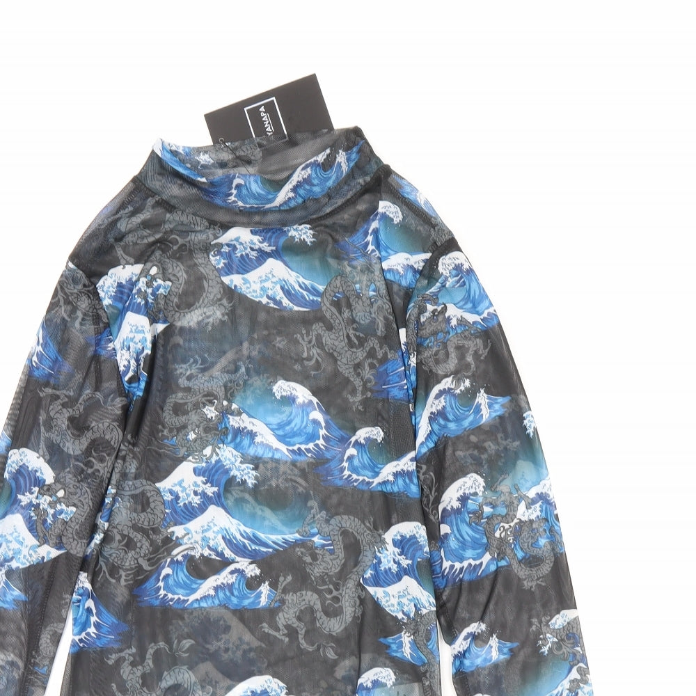 Ayanapa Womens Blue   Bodysuit One-Piece Size L