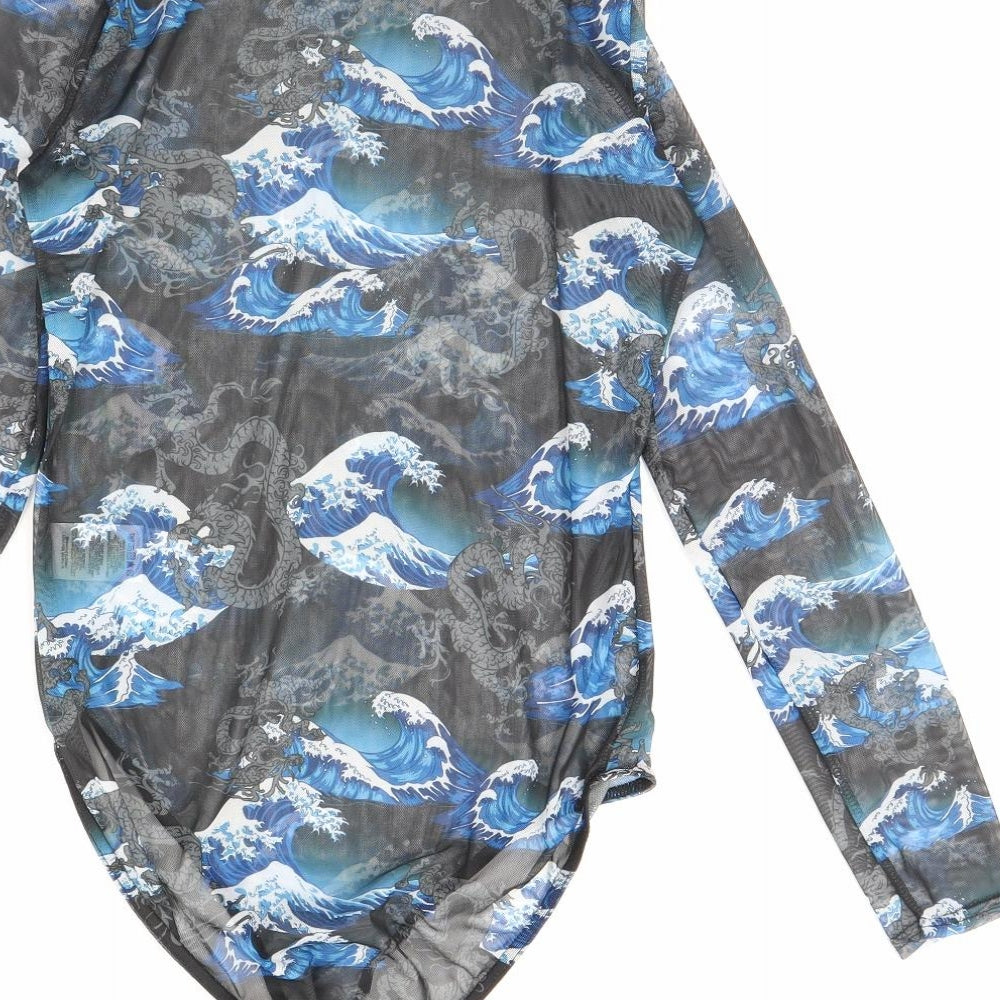 Ayanapa Womens Blue   Bodysuit One-Piece Size L