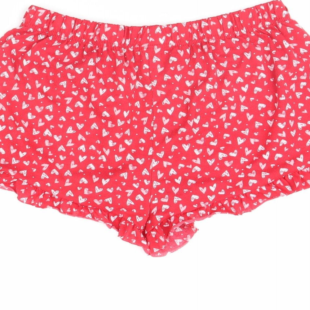 Preworn Womens Red Solid  Cami Pyjama Pants Size 16