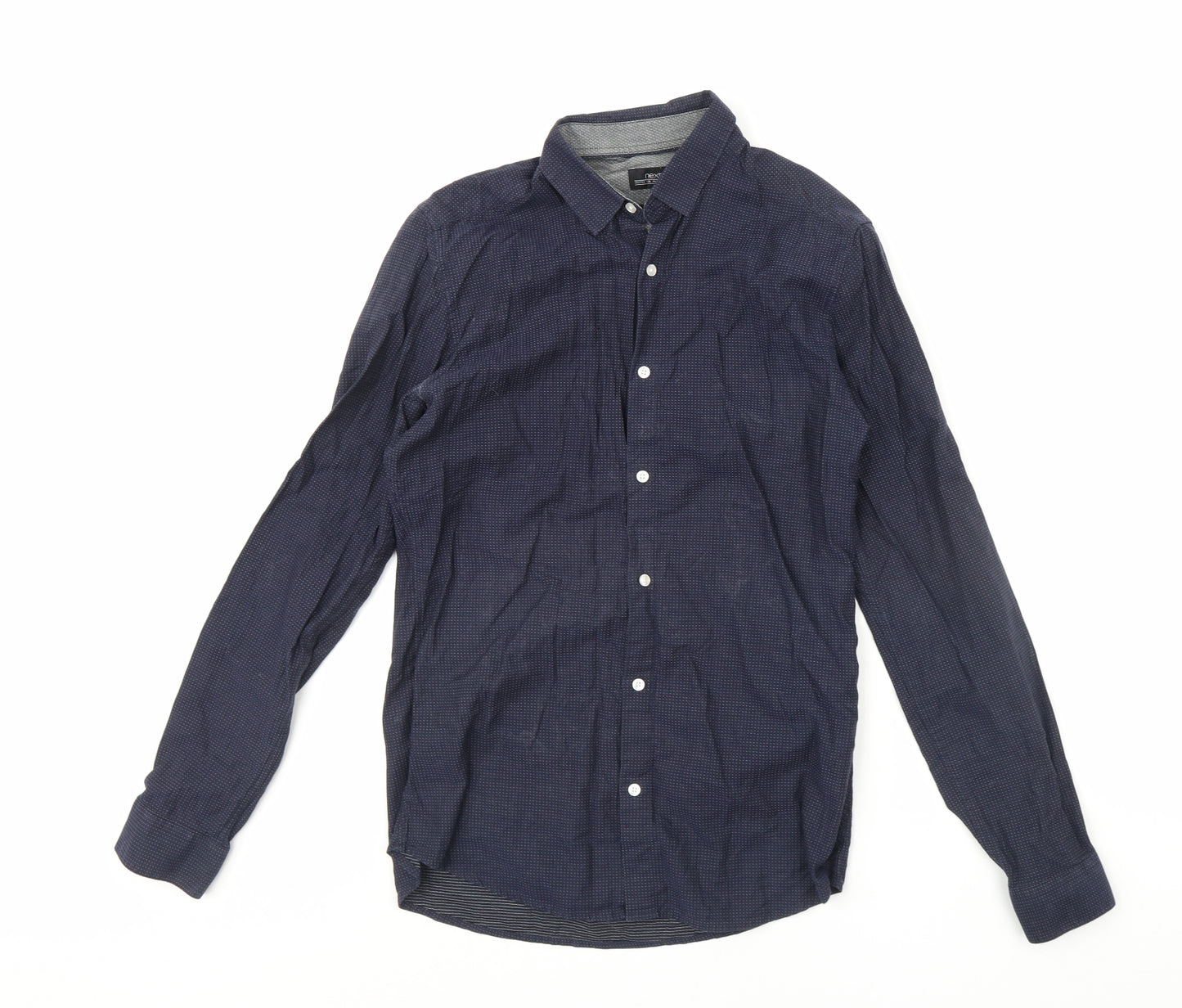 NEXT Mens Blue Polka Dot   Dress Shirt Size S