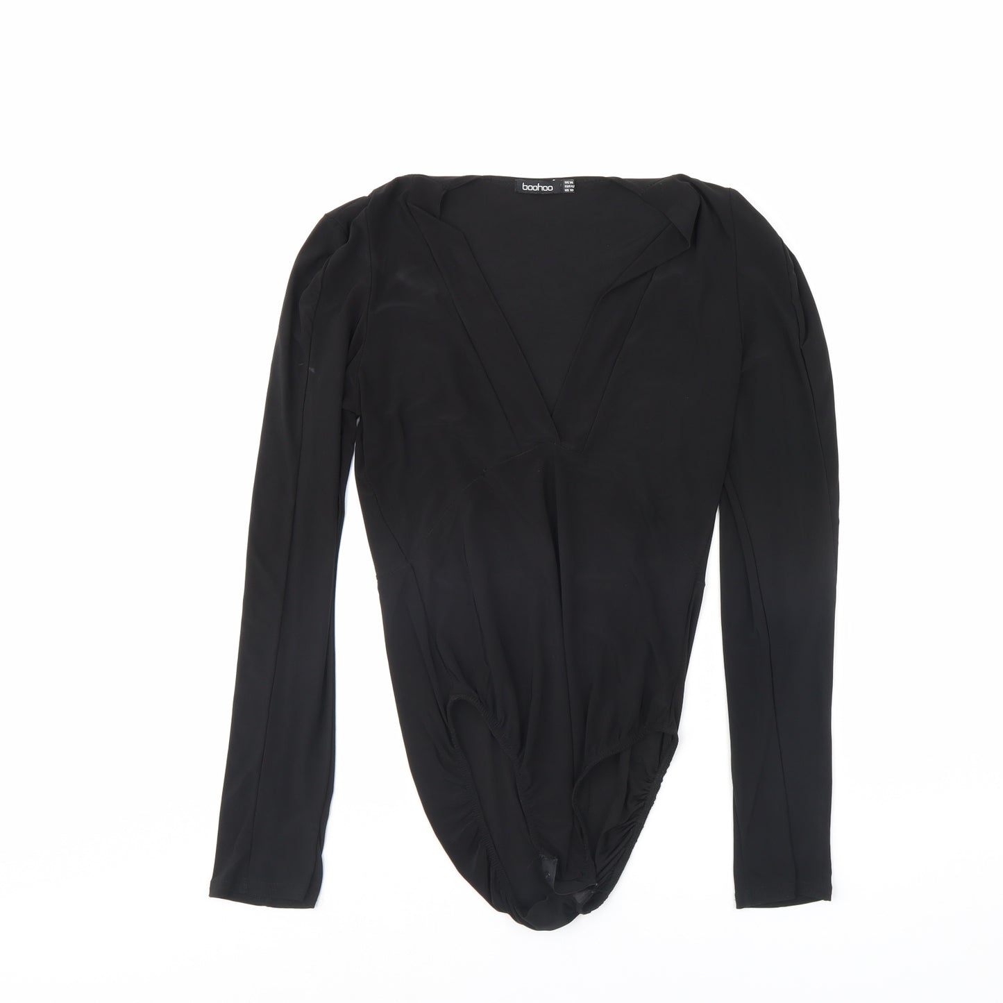 Boohoo Womens Black   Bodysuit One-Piece Size 14