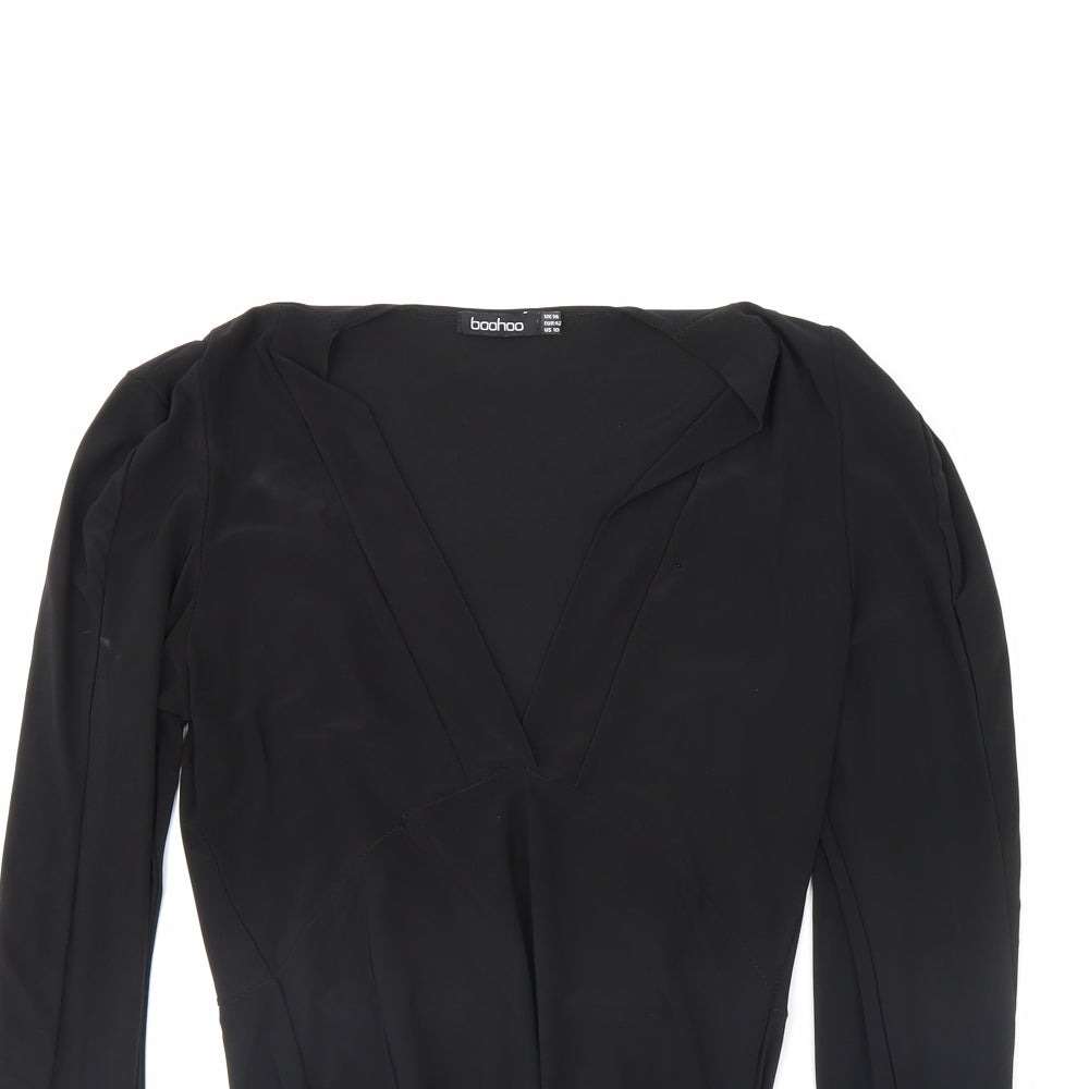 Boohoo Womens Black   Bodysuit One-Piece Size 14