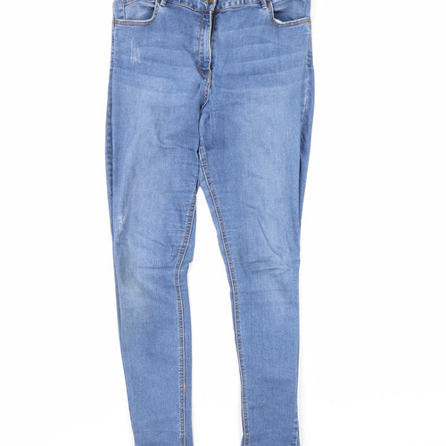 DENIM  Womens Blue  Denim Skinny Jeans Size 16 L30 in