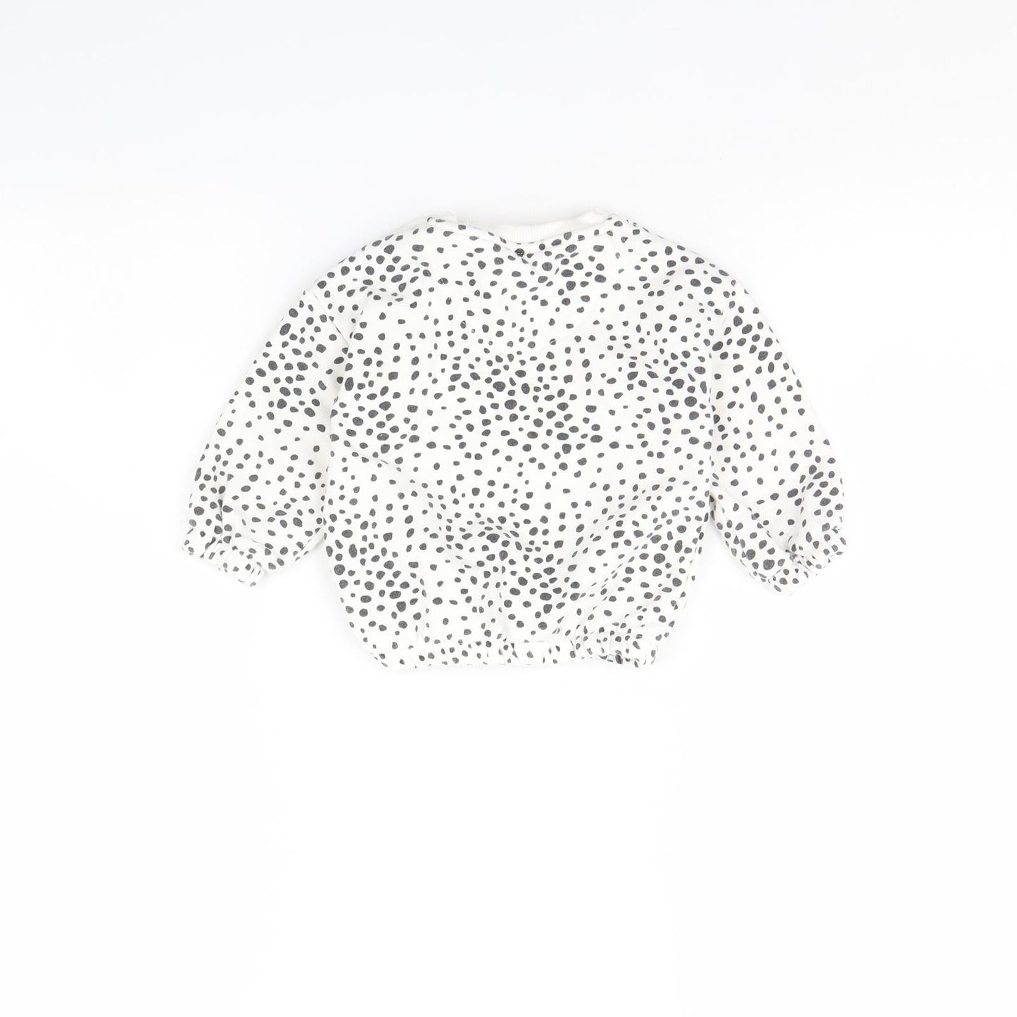 Fred & Flo Girls White Polka Dot  Pullover Jumper Size 6-9 Months