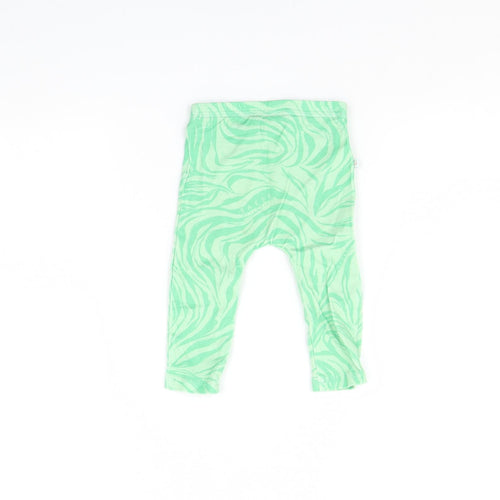 Baker Girls Green Animal Print  Capri Leggings Size 6-9 Months