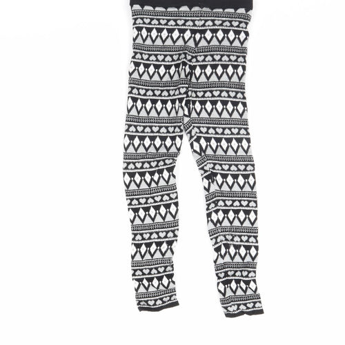 Primark Girls Black Striped  Capri Trousers Size 8 Years