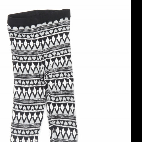 Primark Girls Black Striped  Capri Trousers Size 8 Years