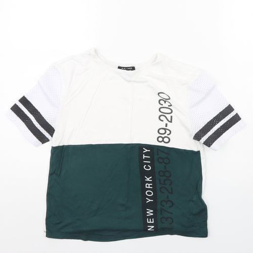 New Look Girls White   Cropped T-Shirt Size 9 Years