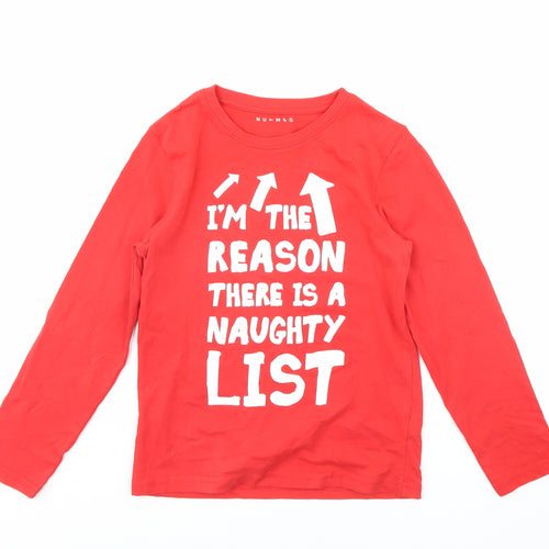 Nutmeg Boys Red   Basic T-Shirt Size 11 Years  - christmas