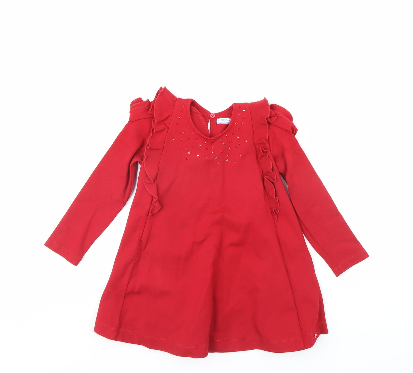 Mayoral Girls Red   Jumper Dress  Size 4 Years