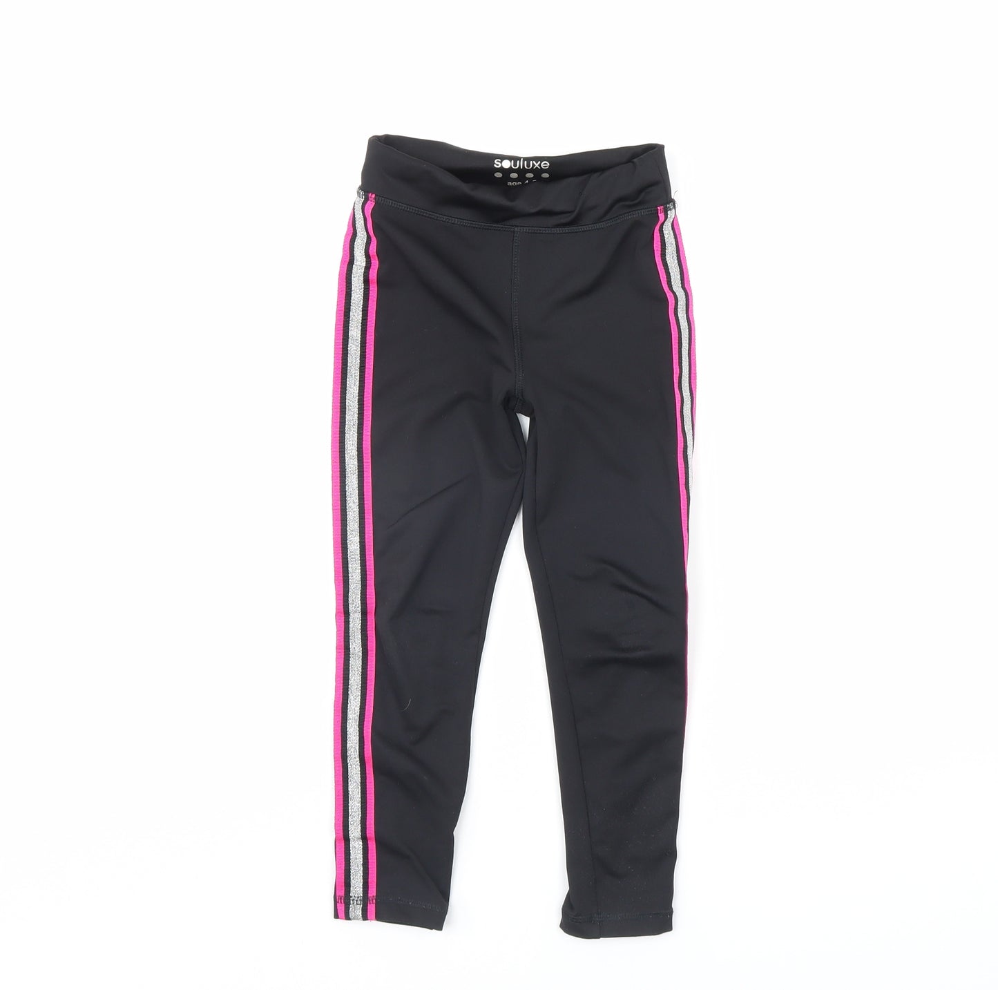 Soul Luxe Girls Black   Capri Trousers Size 4 Years