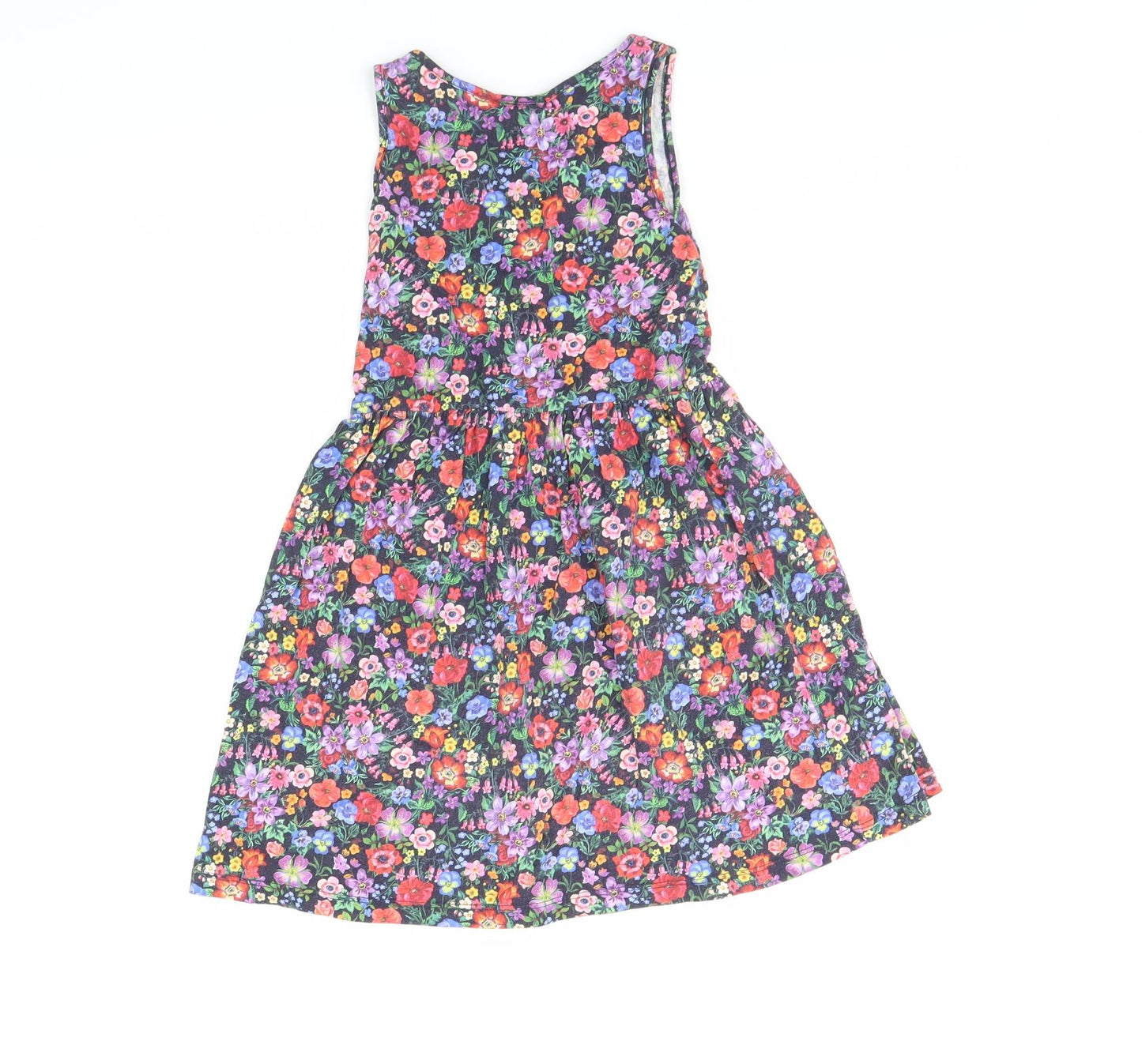 H&M Girls Black Floral  Fit & Flare  Size 6 Years
