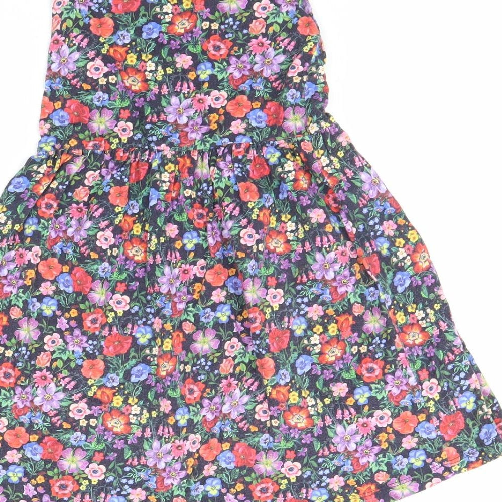 H&M Girls Black Floral  Fit & Flare  Size 6 Years
