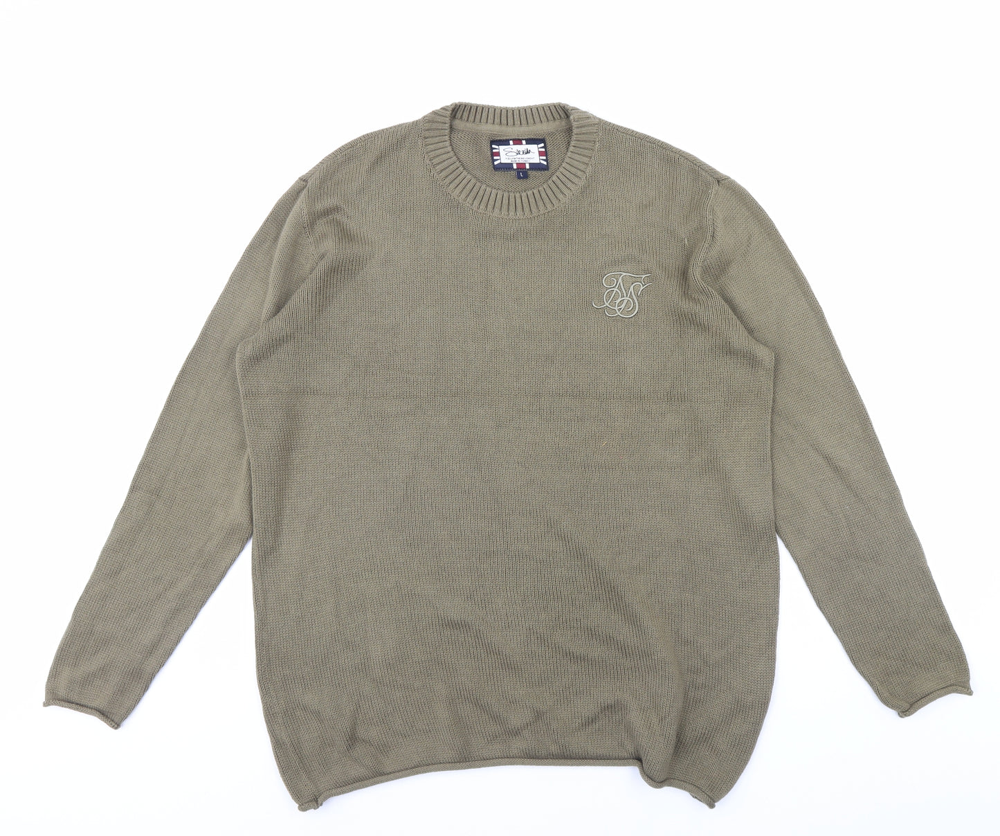 Siksih Mens Green   Pullover Jumper Size L