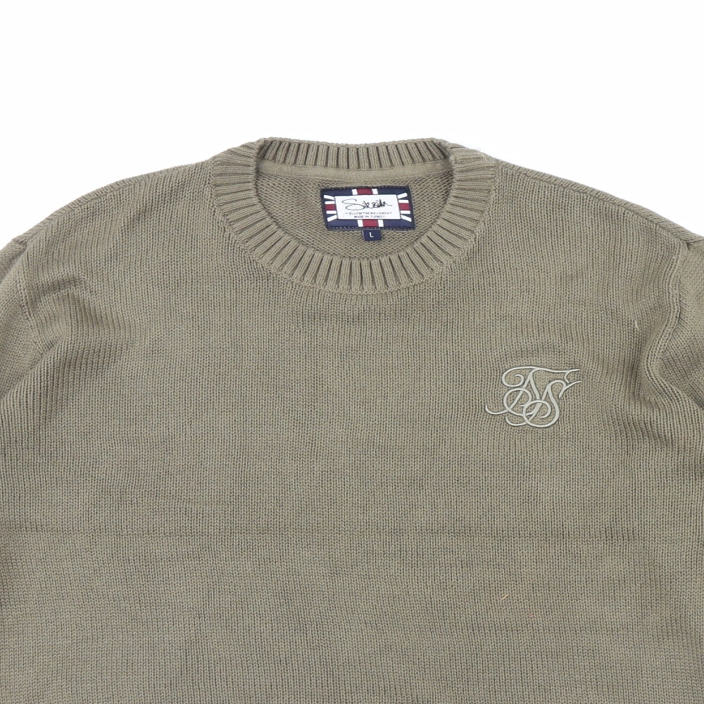 Siksih Mens Green   Pullover Jumper Size L