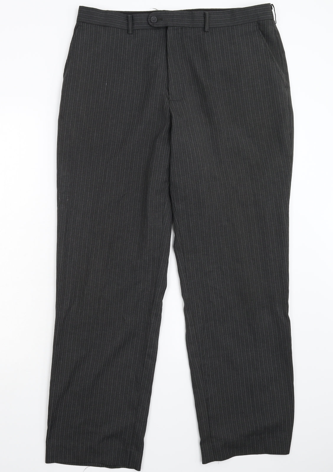 Taylor & Wright Mens Grey Striped  Trousers  Size 36 L31 in