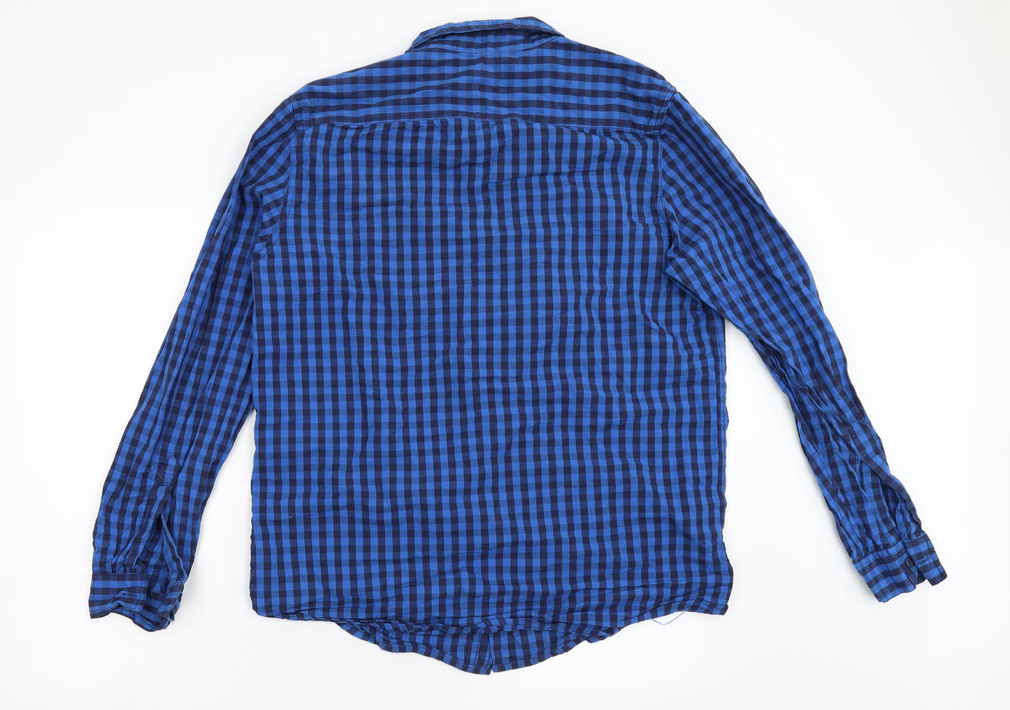 Primark Mens Blue Check   Button-Up Size L