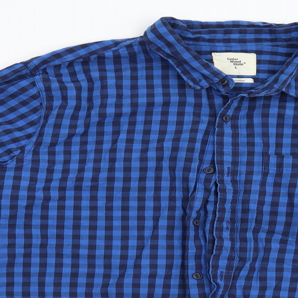 Primark Mens Blue Check   Button-Up Size L