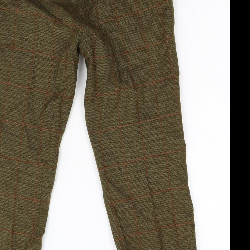 Spencers Mens Green Check Tweed Trousers  Size 34 L28 in