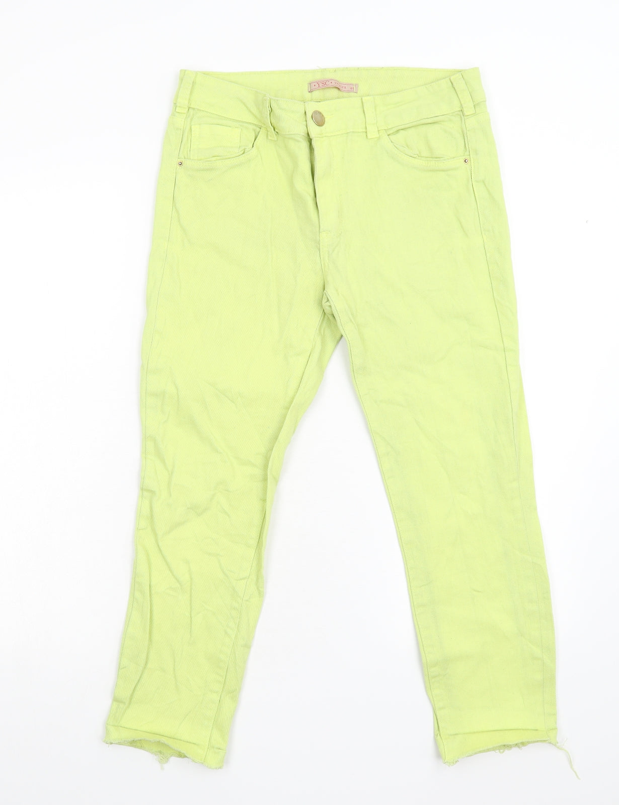 YSC Womens Yellow  Denim Capri Jeans Size 14 L25 in