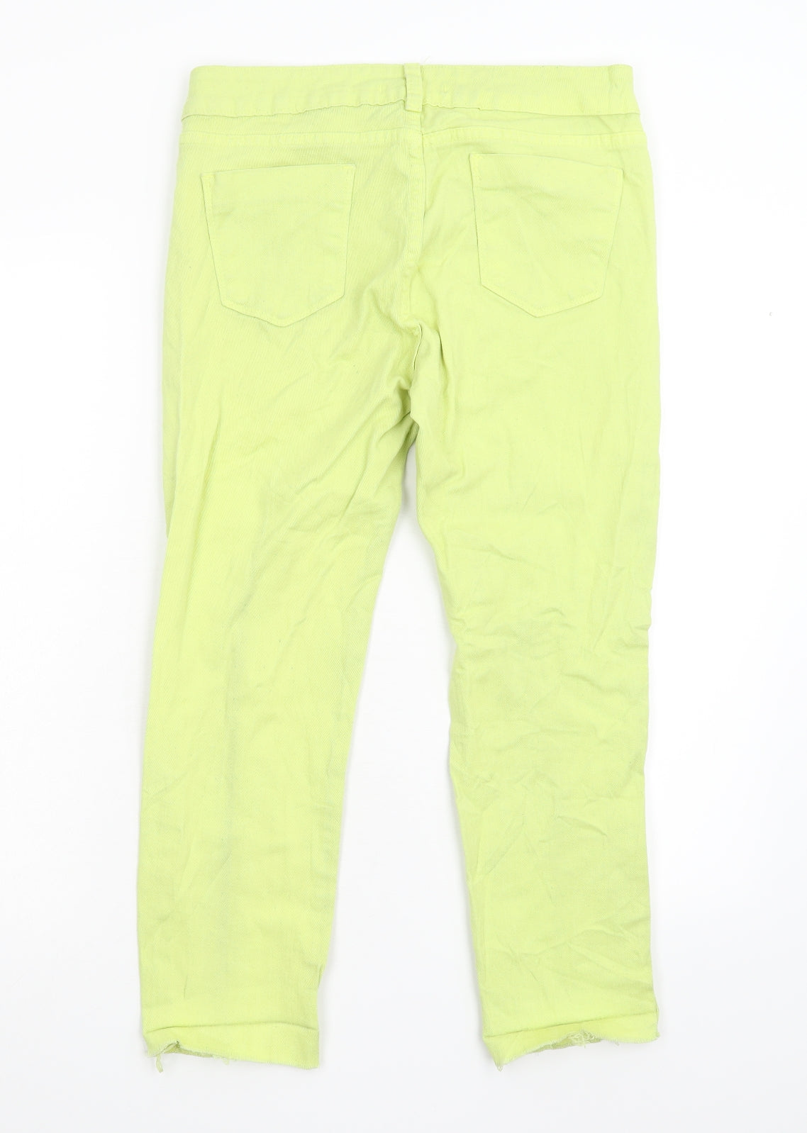 YSC Womens Yellow  Denim Capri Jeans Size 14 L25 in