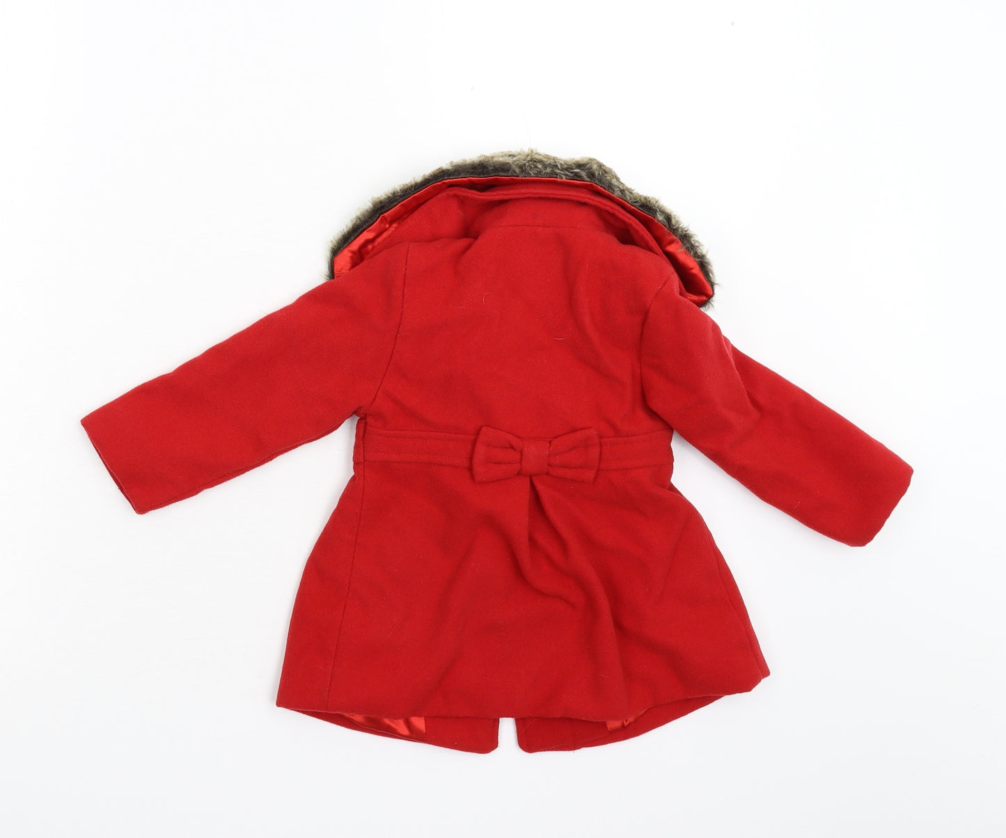 Jasper Conran Girls Red   Overcoat Coat Size 12-18 Months