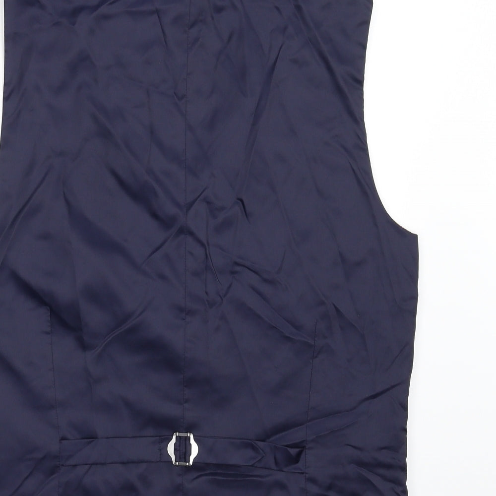 NEXT Mens Blue Check   Suit Waistcoat Size 42