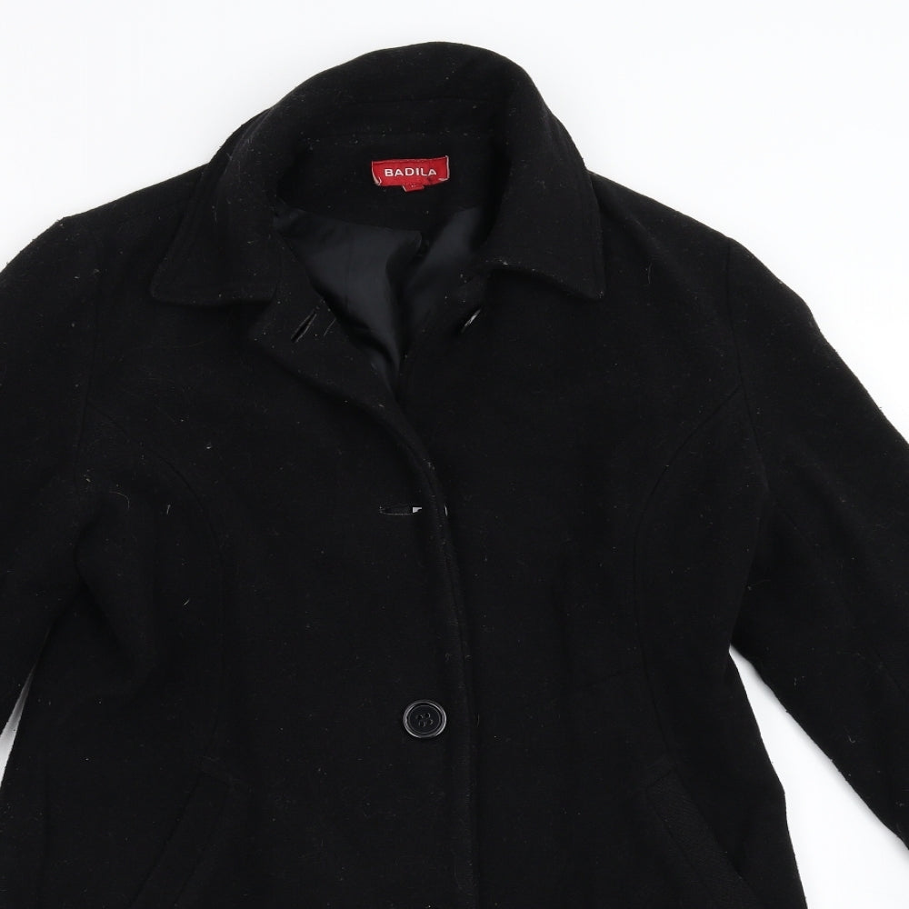 Badila Womens Black   Overcoat Coat Size L