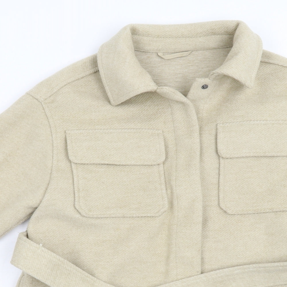 M&S Womens Beige   Overcoat Coat Size 12