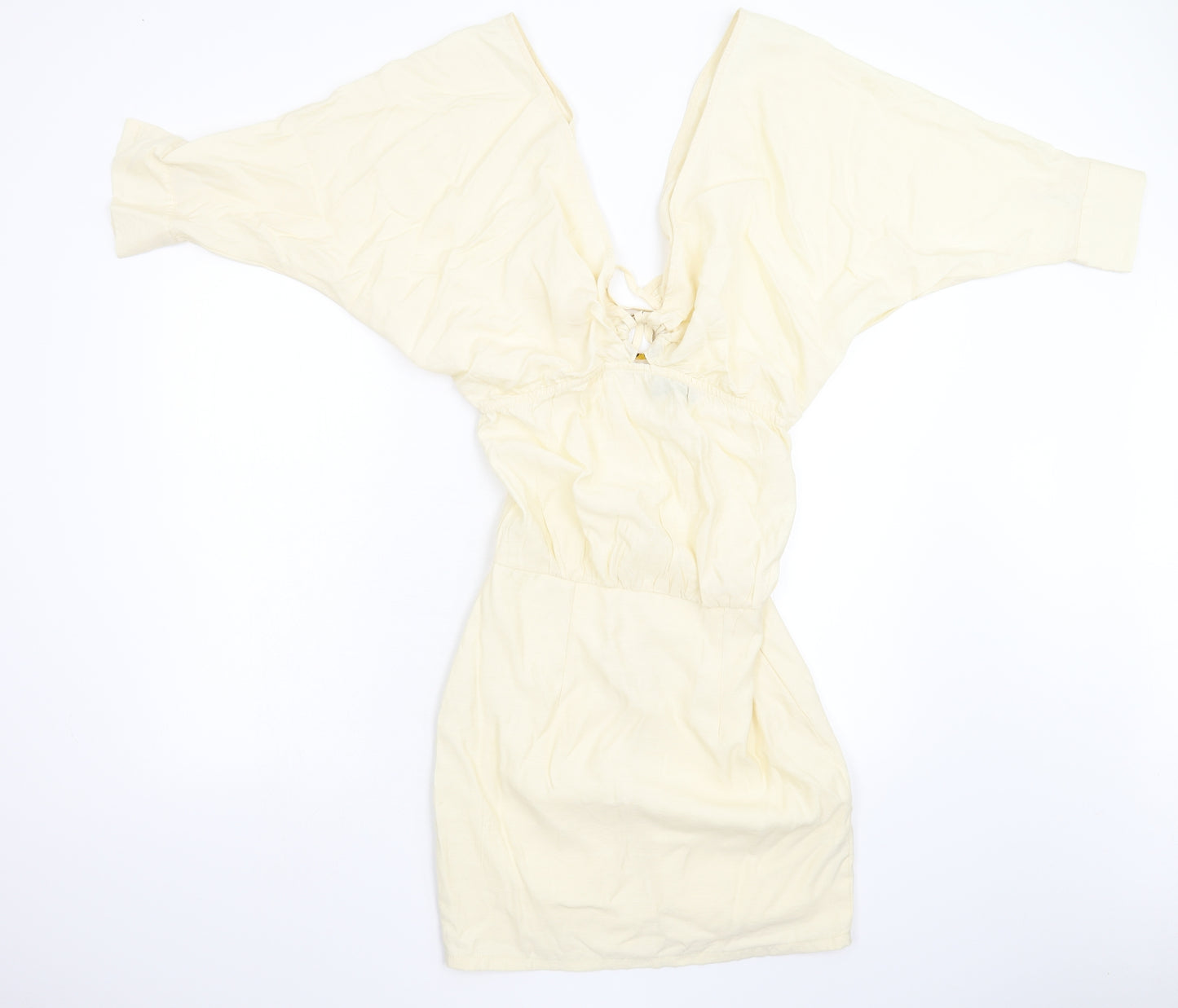 Pretty Little Thing Womens Beige   Pencil Dress  Size 10  - Bat Wing