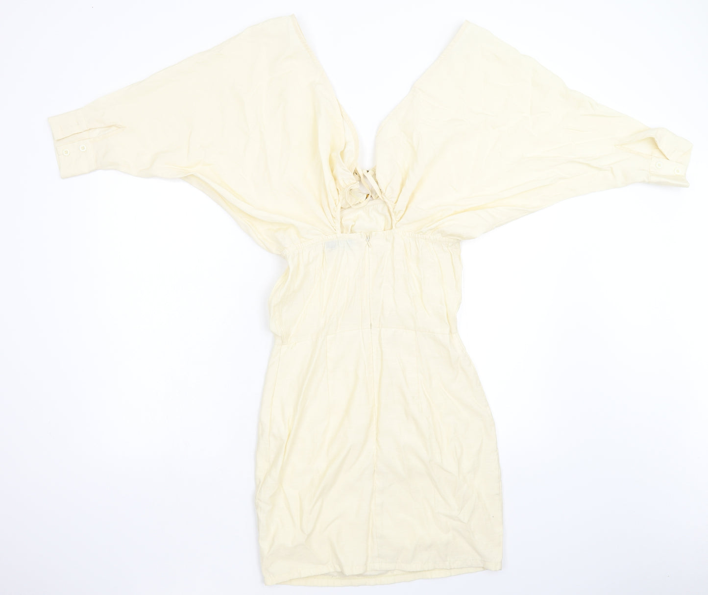 Pretty Little Thing Womens Beige   Pencil Dress  Size 10  - Bat Wing