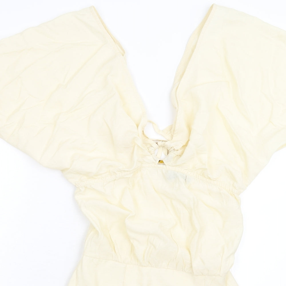 Pretty Little Thing Womens Beige   Pencil Dress  Size 10  - Bat Wing