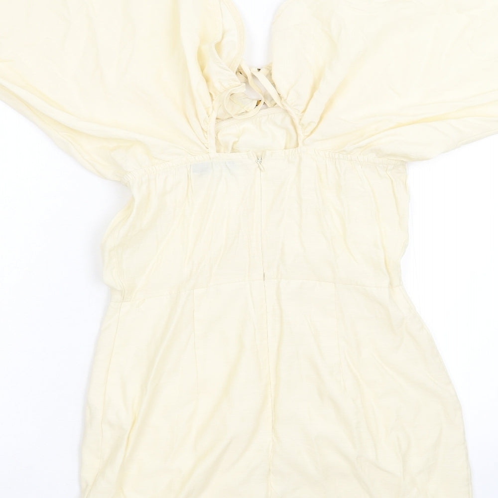 Pretty Little Thing Womens Beige   Pencil Dress  Size 10  - Bat Wing