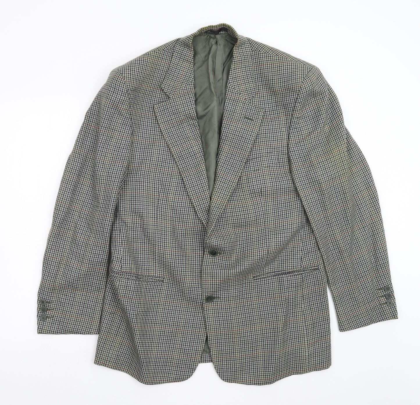 BHS Mens Green Houndstooth  Jacket Blazer Size 42