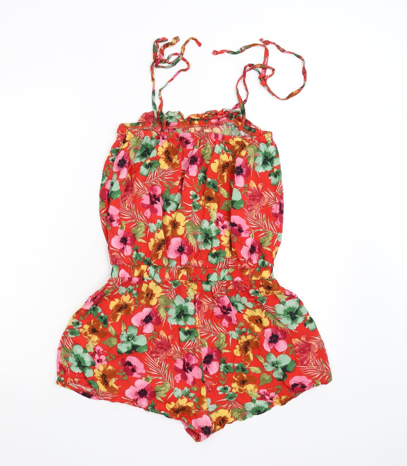 F&F Womens Multicoloured Floral  Playsuit One-Piece Size M