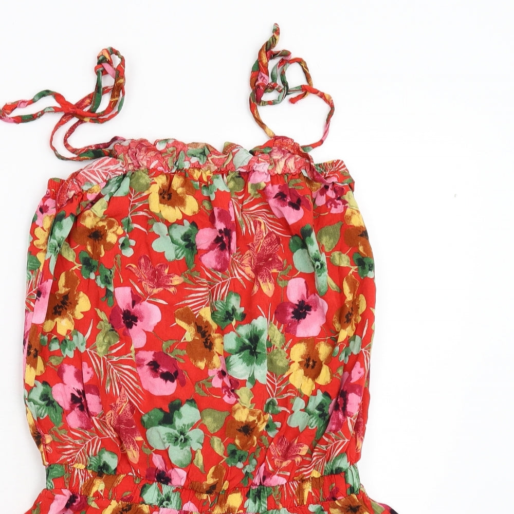 F&F Womens Multicoloured Floral  Playsuit One-Piece Size M