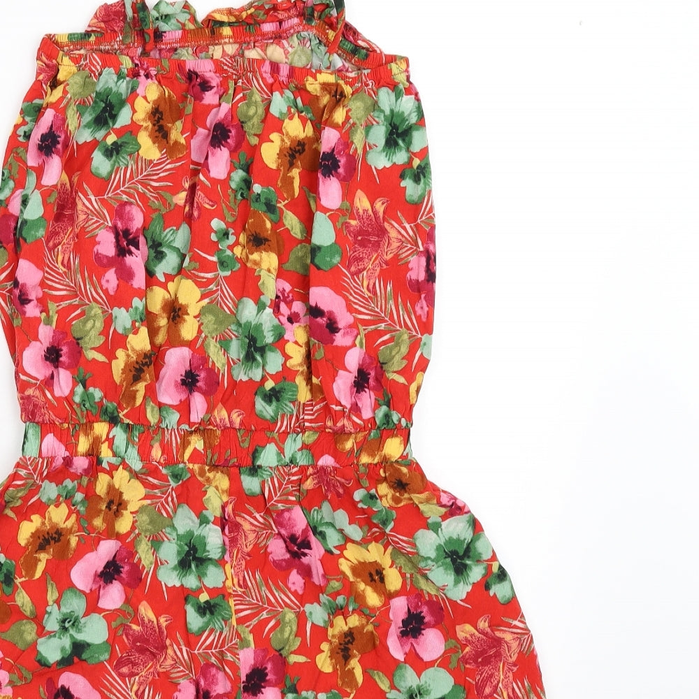 F&F Womens Multicoloured Floral  Playsuit One-Piece Size M