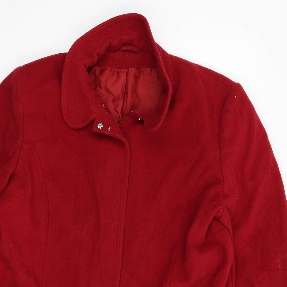 BHS Womens Red   Overcoat Coat Size 20
