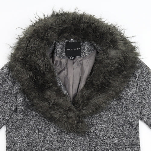 New Look Womens Grey   Overcoat Coat Size 8