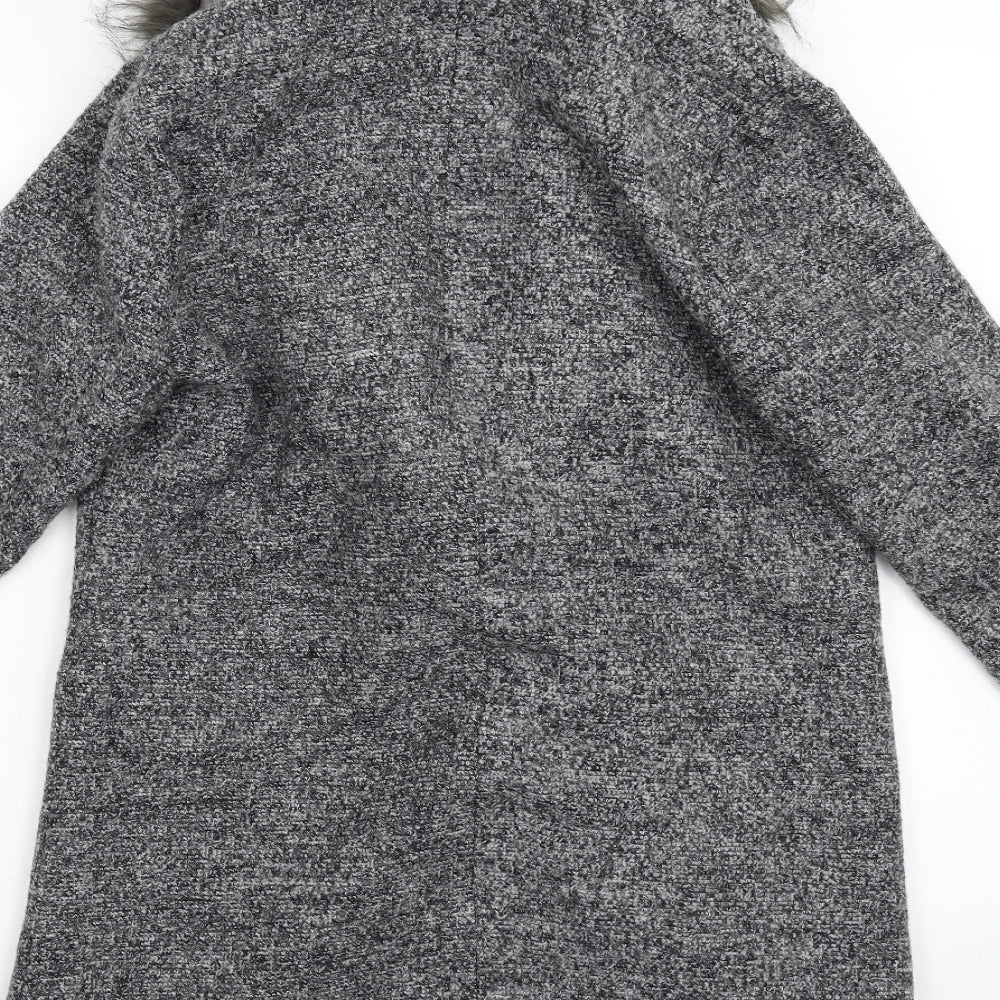 New Look Womens Grey   Overcoat Coat Size 8