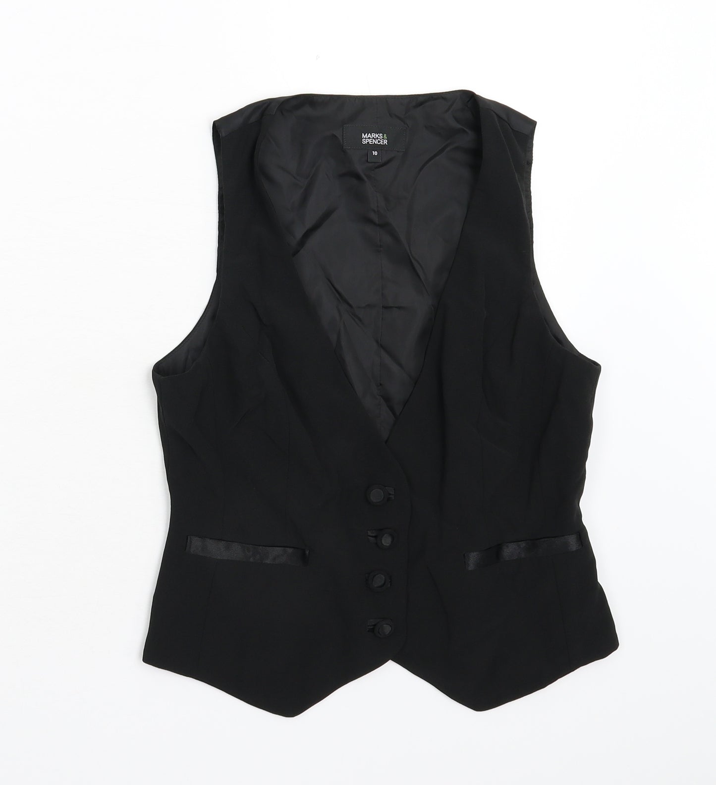M&S Womens Black    Suit Waistcoat Size 10