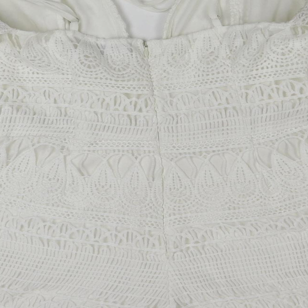 PRETTYLITTLETHING Womens White   Romper One-Piece Size 10